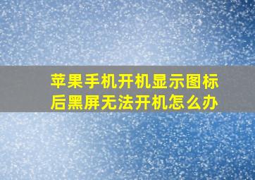 苹果手机开机显示图标后黑屏无法开机怎么办