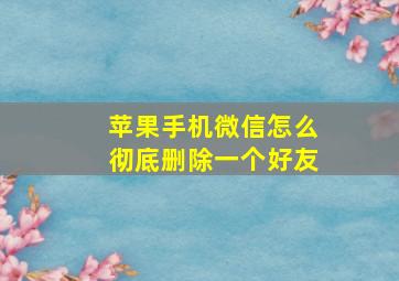 苹果手机微信怎么彻底删除一个好友