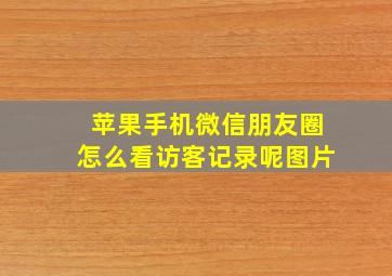 苹果手机微信朋友圈怎么看访客记录呢图片