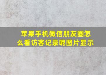 苹果手机微信朋友圈怎么看访客记录呢图片显示