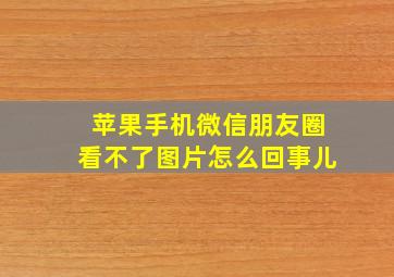 苹果手机微信朋友圈看不了图片怎么回事儿