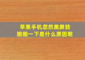 苹果手机忽然黑屏转圈圈一下是什么原因呢