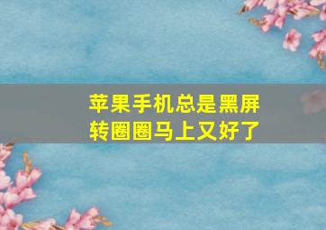 苹果手机总是黑屏转圈圈马上又好了