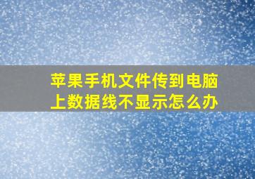 苹果手机文件传到电脑上数据线不显示怎么办