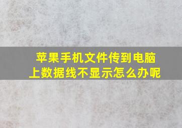 苹果手机文件传到电脑上数据线不显示怎么办呢