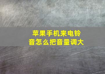 苹果手机来电铃音怎么把音量调大