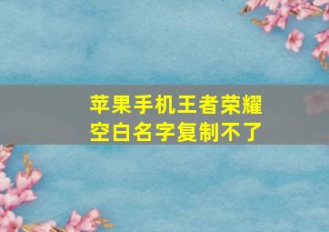 苹果手机王者荣耀空白名字复制不了