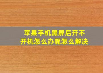 苹果手机黑屏后开不开机怎么办呢怎么解决