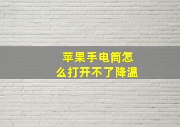 苹果手电筒怎么打开不了降温