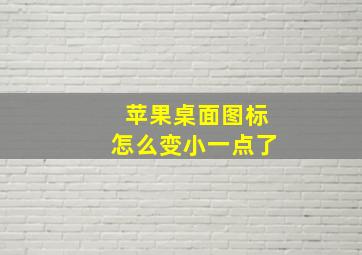 苹果桌面图标怎么变小一点了