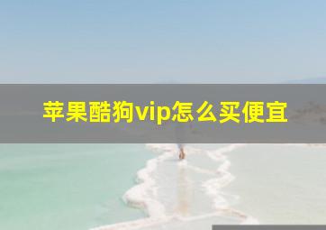 苹果酷狗vip怎么买便宜