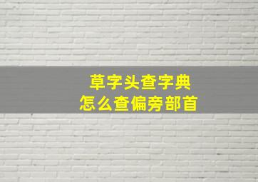 草字头查字典怎么查偏旁部首