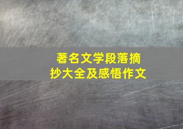 著名文学段落摘抄大全及感悟作文