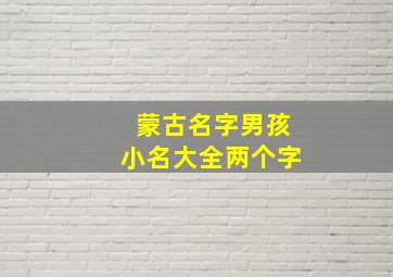 蒙古名字男孩小名大全两个字