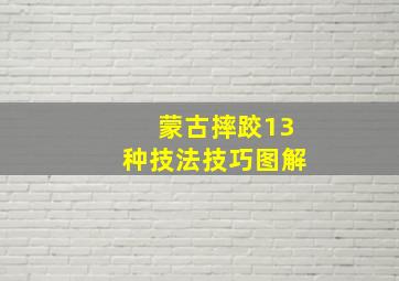 蒙古摔跤13种技法技巧图解