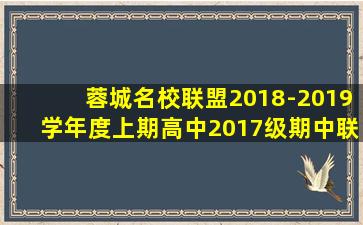 蓉城名校联盟2018-2019学年度上期高中2017级期中联考