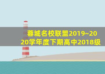 蓉城名校联盟2019~2020学年度下期高中2018级