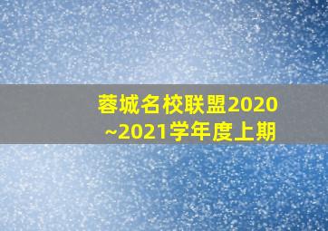 蓉城名校联盟2020~2021学年度上期