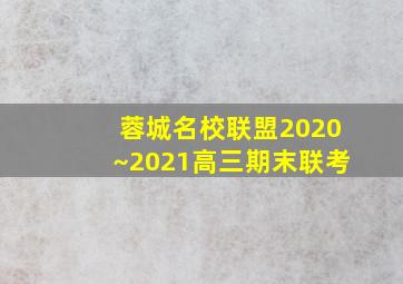 蓉城名校联盟2020~2021高三期末联考