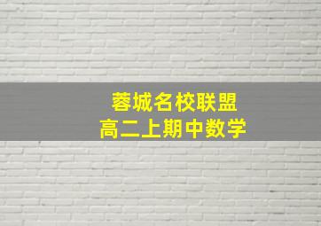 蓉城名校联盟高二上期中数学