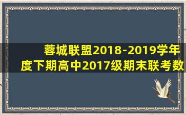 蓉城联盟2018-2019学年度下期高中2017级期末联考数学