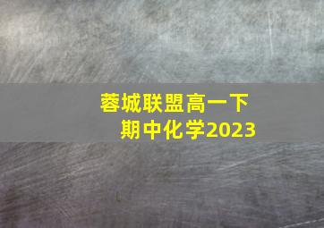 蓉城联盟高一下期中化学2023