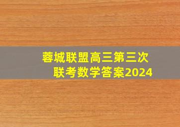 蓉城联盟高三第三次联考数学答案2024