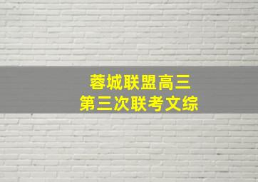 蓉城联盟高三第三次联考文综