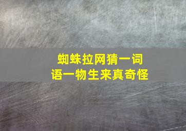 蜘蛛拉网猜一词语一物生来真奇怪