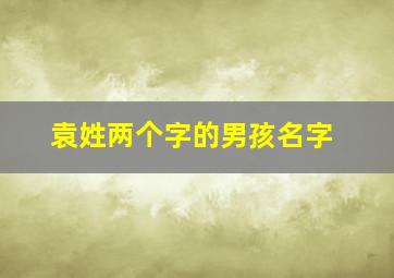 袁姓两个字的男孩名字