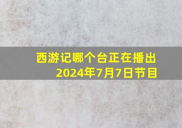 西游记哪个台正在播出2024年7月7日节目