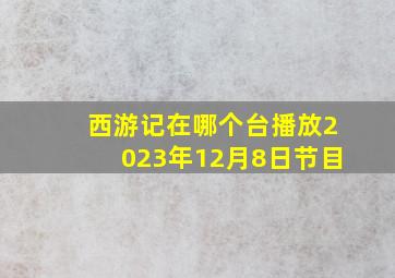 西游记在哪个台播放2023年12月8日节目