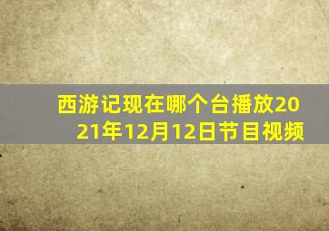 西游记现在哪个台播放2021年12月12日节目视频