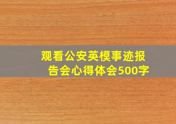 观看公安英模事迹报告会心得体会500字