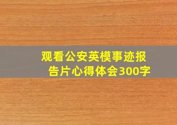 观看公安英模事迹报告片心得体会300字