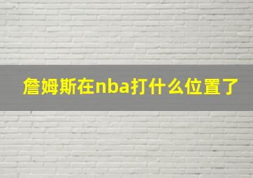 詹姆斯在nba打什么位置了