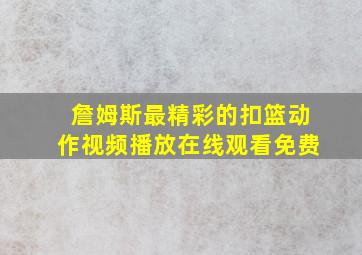 詹姆斯最精彩的扣篮动作视频播放在线观看免费