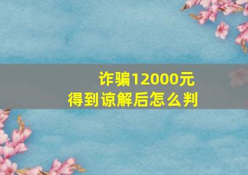 诈骗12000元得到谅解后怎么判