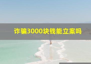 诈骗3000块钱能立案吗