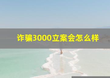 诈骗3000立案会怎么样