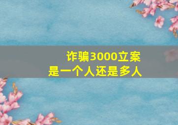 诈骗3000立案是一个人还是多人