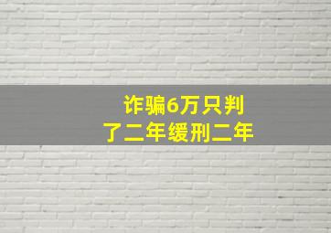 诈骗6万只判了二年缓刑二年