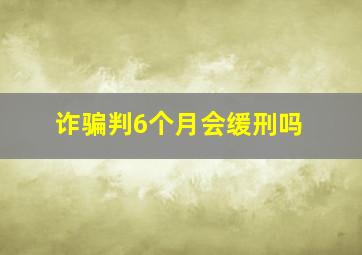 诈骗判6个月会缓刑吗