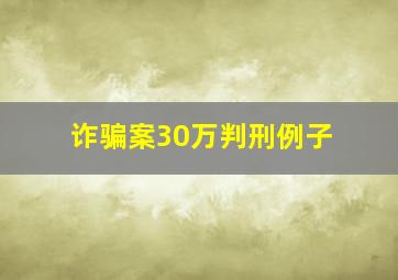 诈骗案30万判刑例子