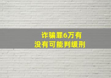 诈骗罪6万有没有可能判缓刑