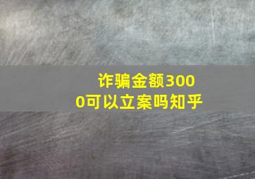 诈骗金额3000可以立案吗知乎