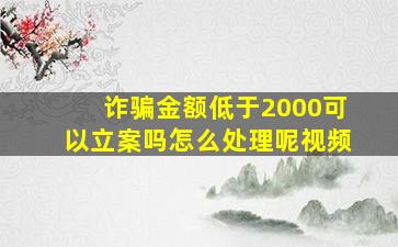 诈骗金额低于2000可以立案吗怎么处理呢视频