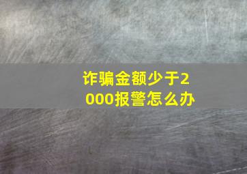 诈骗金额少于2000报警怎么办