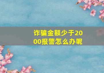 诈骗金额少于2000报警怎么办呢