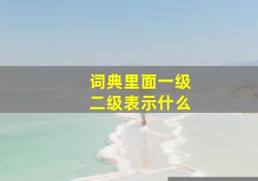 词典里面一级二级表示什么